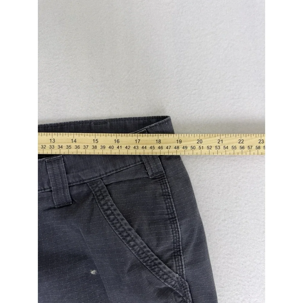 Carhartt Mens 38 Relaxed Fit Ripstop Cargo Shorts Grey Workwear Distressed‎